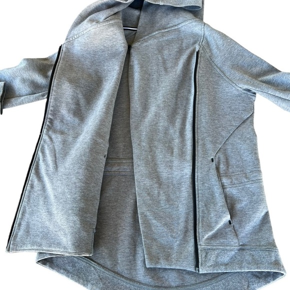 Nike Tech Fleece Gray Cape Hoodie Small Asymmetrical Zipper Waist Cinch - Picture 4 of 16
